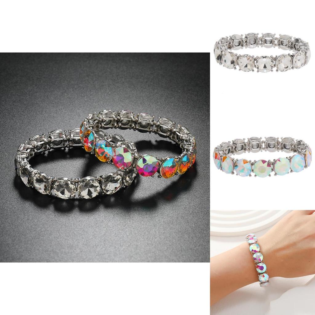 Trendy Geometric Waterdrum Bangle With Rhinestones For Fashionable Women