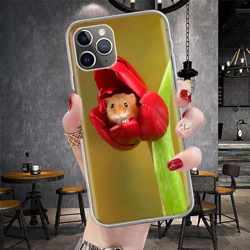 Cute Lovely Pet Hamster Soft Phone Case For IPhone 11 17 Air 16E 16 Pro Max 15 + 14 Plus 13 Mini 12 Apple 7 SE 8 Fundas Coque 11