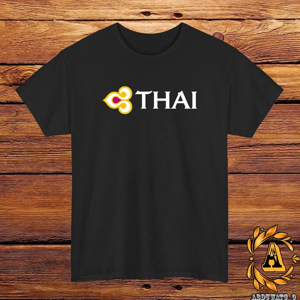 Thai Airways Retro Logo T-Shirt Black/Grey/White/Navy/Red/Light Blue XL