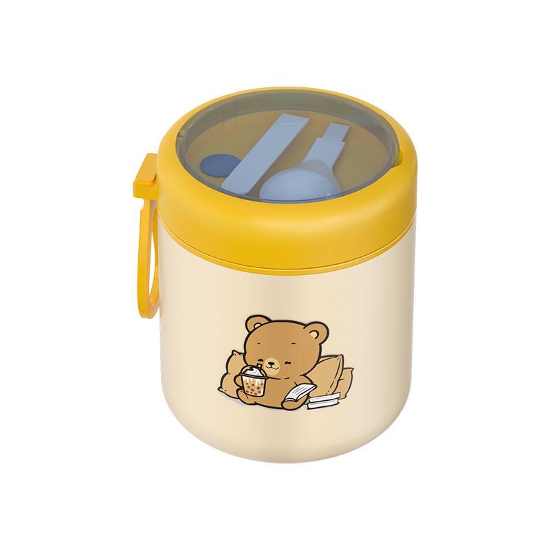 Compact Insulated Microwaveable Bento Box with 316 Stainless Steel Soup Cup