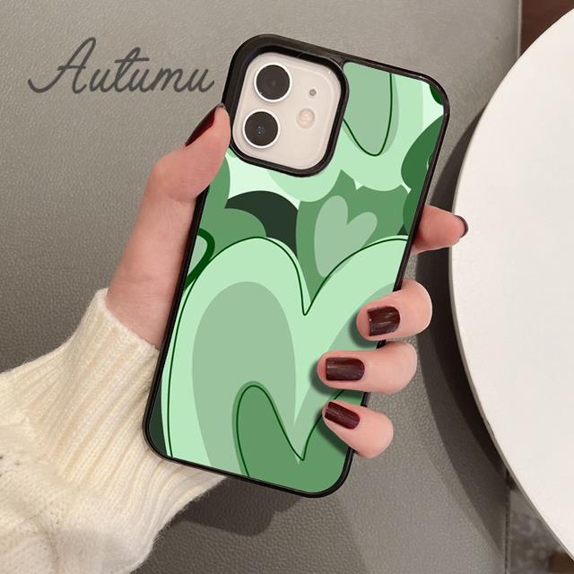 Swirl Hearts Phone Case for iPhone 11 12 13 14 Pro Max Mini X XR XS SE 2020 5 6S 7 8 Plus Samsung Galaxy S21 S22 Cover Shell