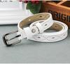 Leaf Genuine Graphic Leather Women Waist Belt Retro Pin Closure Daily Decoration