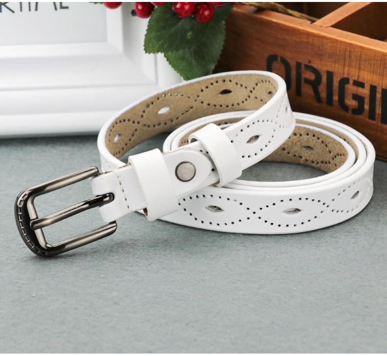 Leaf Genuine Graphic Leather Women Waist Belt Retro Pin Closure Daily Decoration