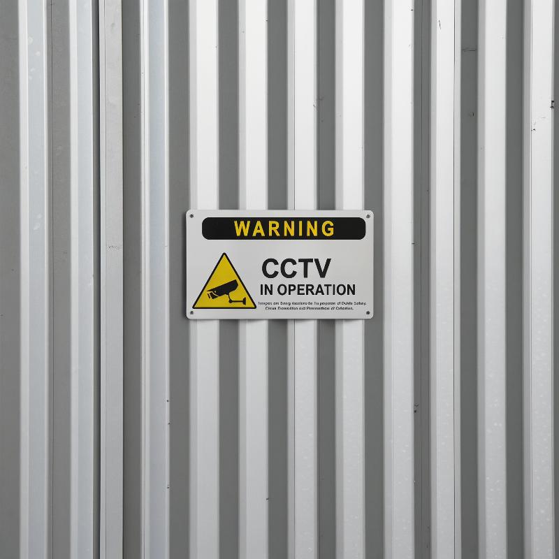 CCTV Metal Warning Sign 24 Hours Video Surveillance Board Strong Visibility for Outdoor Wall Fence