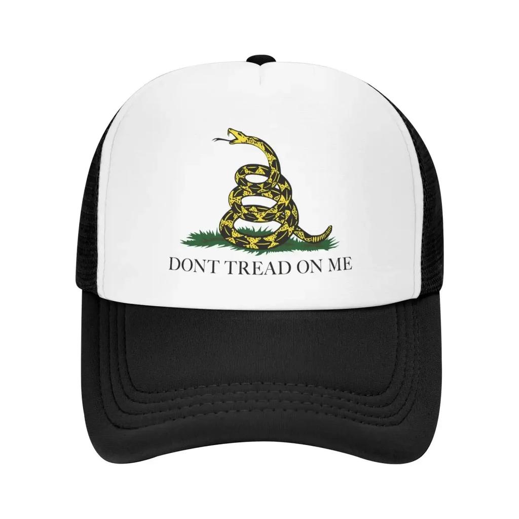 Individuelle Gadsden Flagge 'Don't Tread On Me' Baseballkappe Unisex Damen Personalisierbar Verstellbar Truckerhut Sport Snapback Papa Hüte