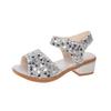 Kindersandalen Süß für Mädchen Tanzschuhe Hochzeit High Heels 2025 Sommer Neu Kinder Prinzessinnenschuhe Peeptoe Chic