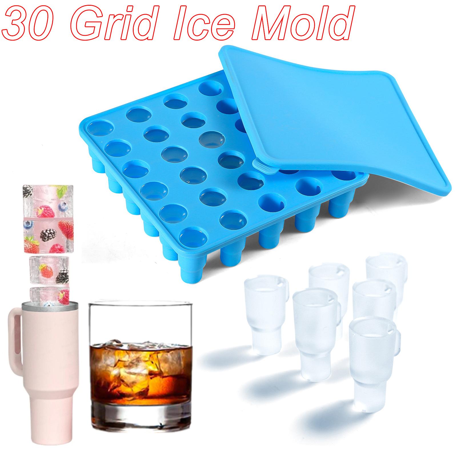 

2/30-решетчатый силиконовый лоток для кубиков льда для льдогенератора Stanley для изготовления 3 полых цилиндрических форм для кубиков льда для охлаждения коктейлей и виски