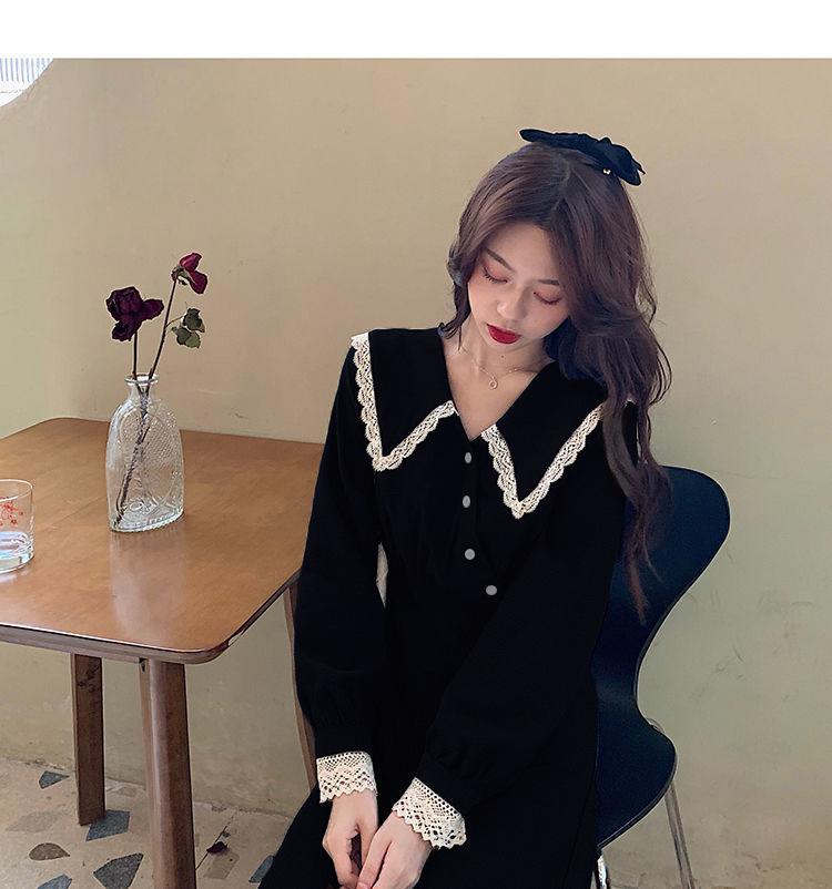 2024 Spring Retro French Slimming Long Sleeve Dress for Women