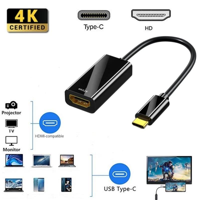 USB C Typ C na HDMI-kompatibilní USBC na HD-MI Video kabel Type-C na HD TV Displejový adaptér USB3.1 4K 30Hz Konvertor pro MacBook Laptop