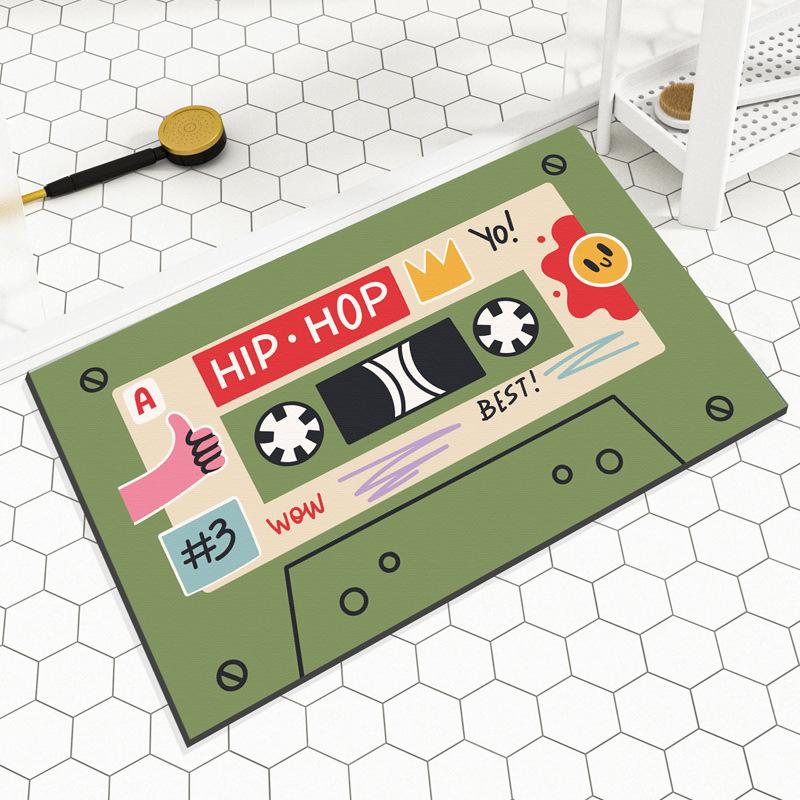 Cartoon Tape Mat Bathroom Absorbent Mat Diatom Mud Toilet Toilet Door Non-slip Mat Door Carpet
