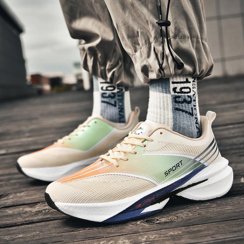 Marathon Men Running Sport Shoes Casual Carbon Plate Air Cushion Women's Comfortable Athletic Nonskid Sneakers Jogging Tenis