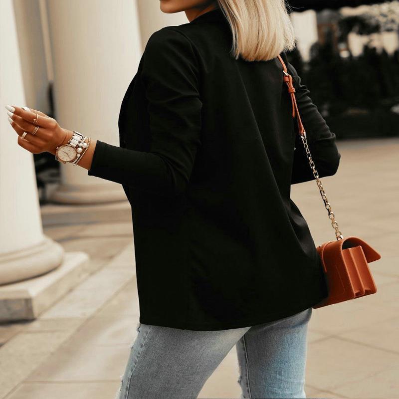 Spring and Summer Ladies's Jacket Casual Solid Color Long-sleeved Ladies's Suit Jacket