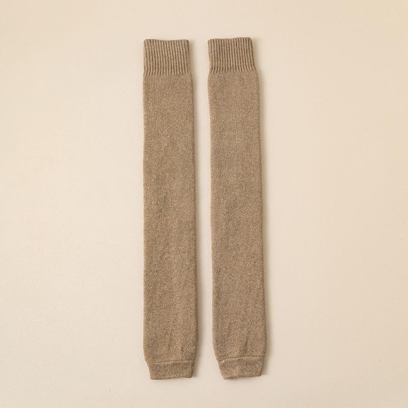 1 Pair Winter Women Thick Knee High Stockings Windproof Plush Lined Thermal Elastic Outdoor Cozy Leggings Warm Leg Covers