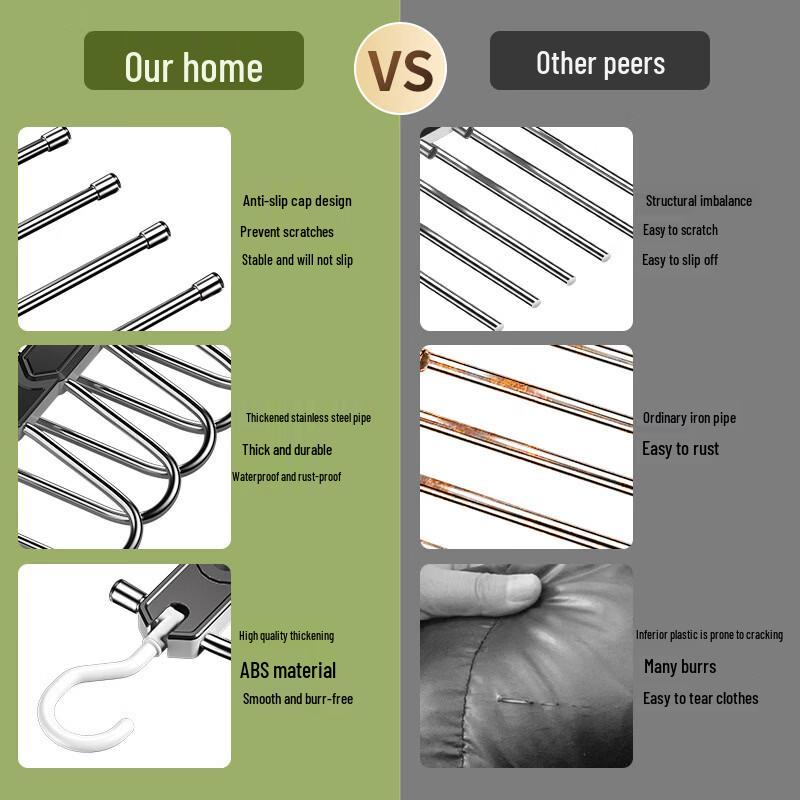 LISM Foldable Stainless Steel Multi-functional Trouser Hanger