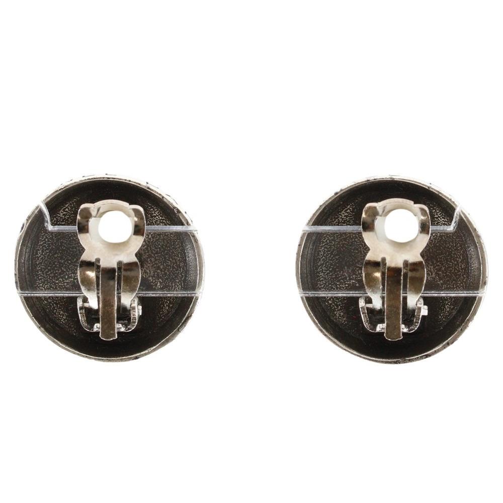 Chanel COCO Mark Earring Silver Metallic 19.1g Women Used