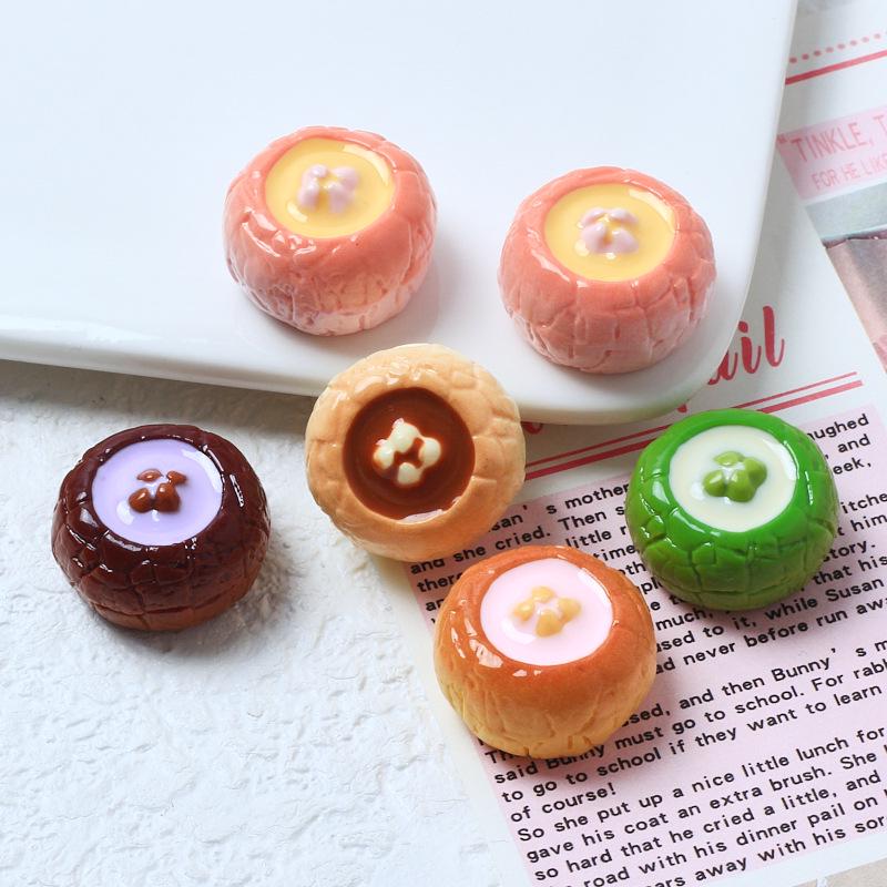 3D Cream Bread Play DIY Resin Ornaments for Mobile Phone Shells and Jewelry