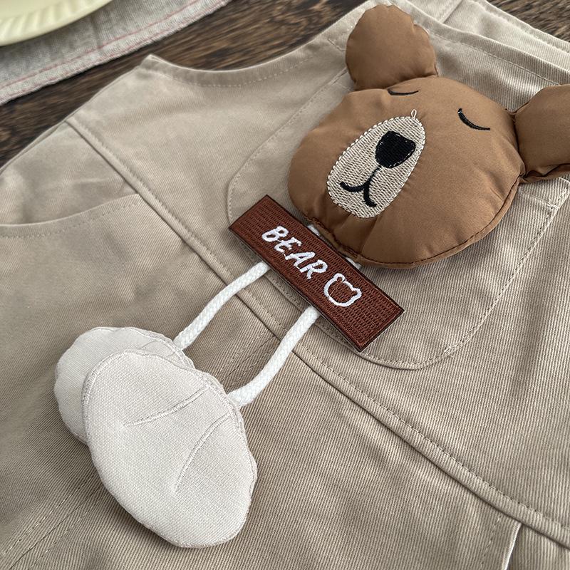 Spring Boys' Cartoon Overalls Set: Long-Sleeved, Two-Piece Infant & Toddler Outfit