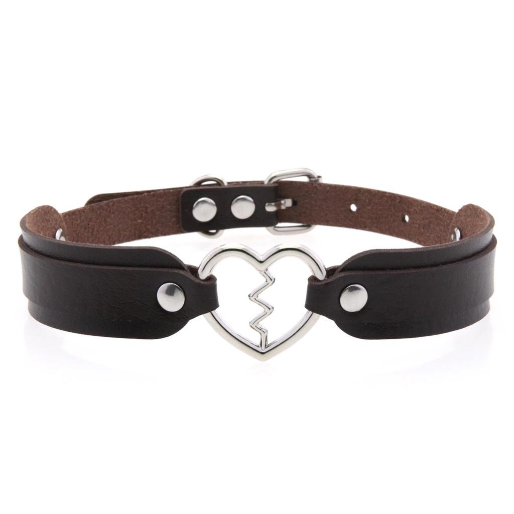 Collane con Ciondolo a Cuore Gotico Sexy alla Moda Vintage Gioielli Regalo Cuore Gotico in Pelle Collana Choker Punk da Donna Harajuku