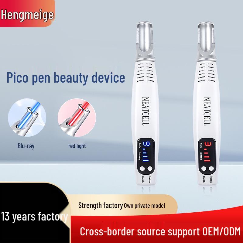 Portable Picosecond Mole and Spot Removal Pen with Red and Blue Light