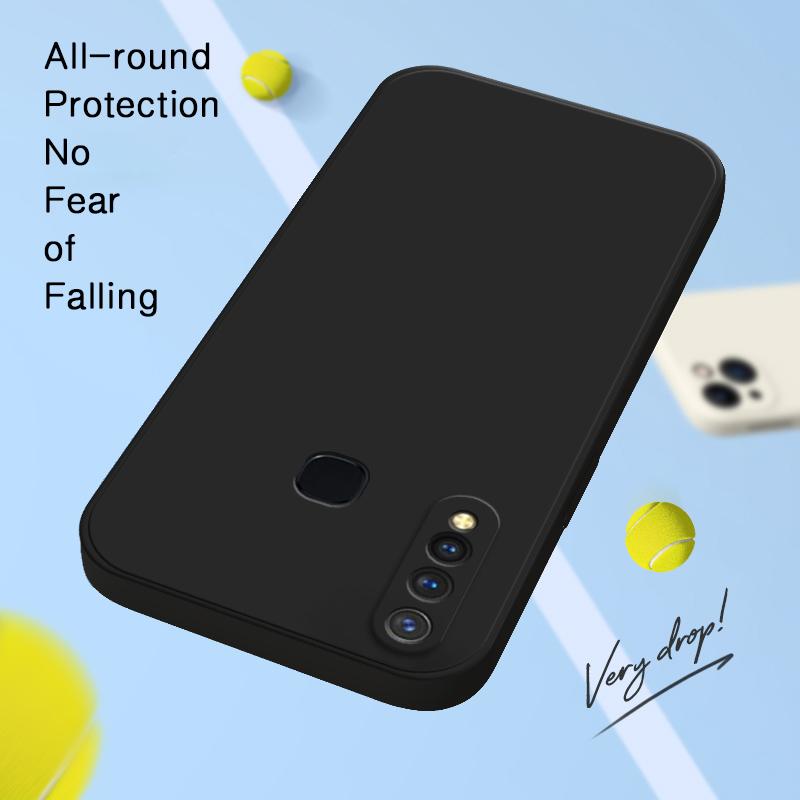 Square Liquid Phone Case for VIVO U3 U10 U20 U3X X Camera Protective Soft Silicone 360 Shockproof Mobile Cover Housing
