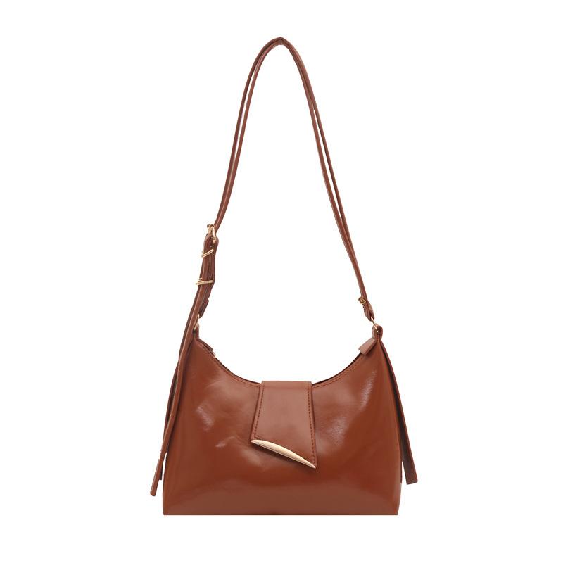 Solid color soft surface underarm bag women's new fashion trendy personality simple shoulder bag versatile messenger bag