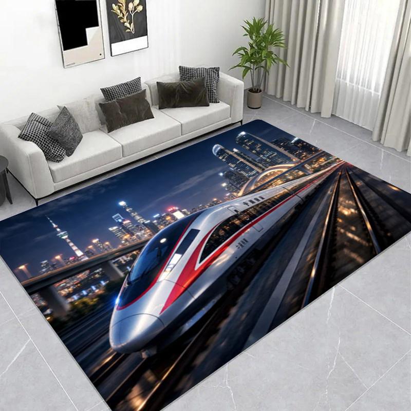 Fire Headphones Music Graffiti Printed Area Rug, Non-Slip Living Room Floor Mat Home Decor