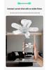 Modern Cross-Border LED Folding Leaf Lamp for Home Bedroom: E27 Screw Base, Crystal Design, Detachable Fan Blades