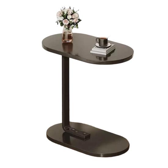 Mesa Lateral em Forma de C Sala de Estar Quarto Canto do Escritório Estrutura de Metal Mesa de Centro Mesa de Cabeceira Moderna Mesa Lateral Oval para Sofá Sofá Espaço Pequeno