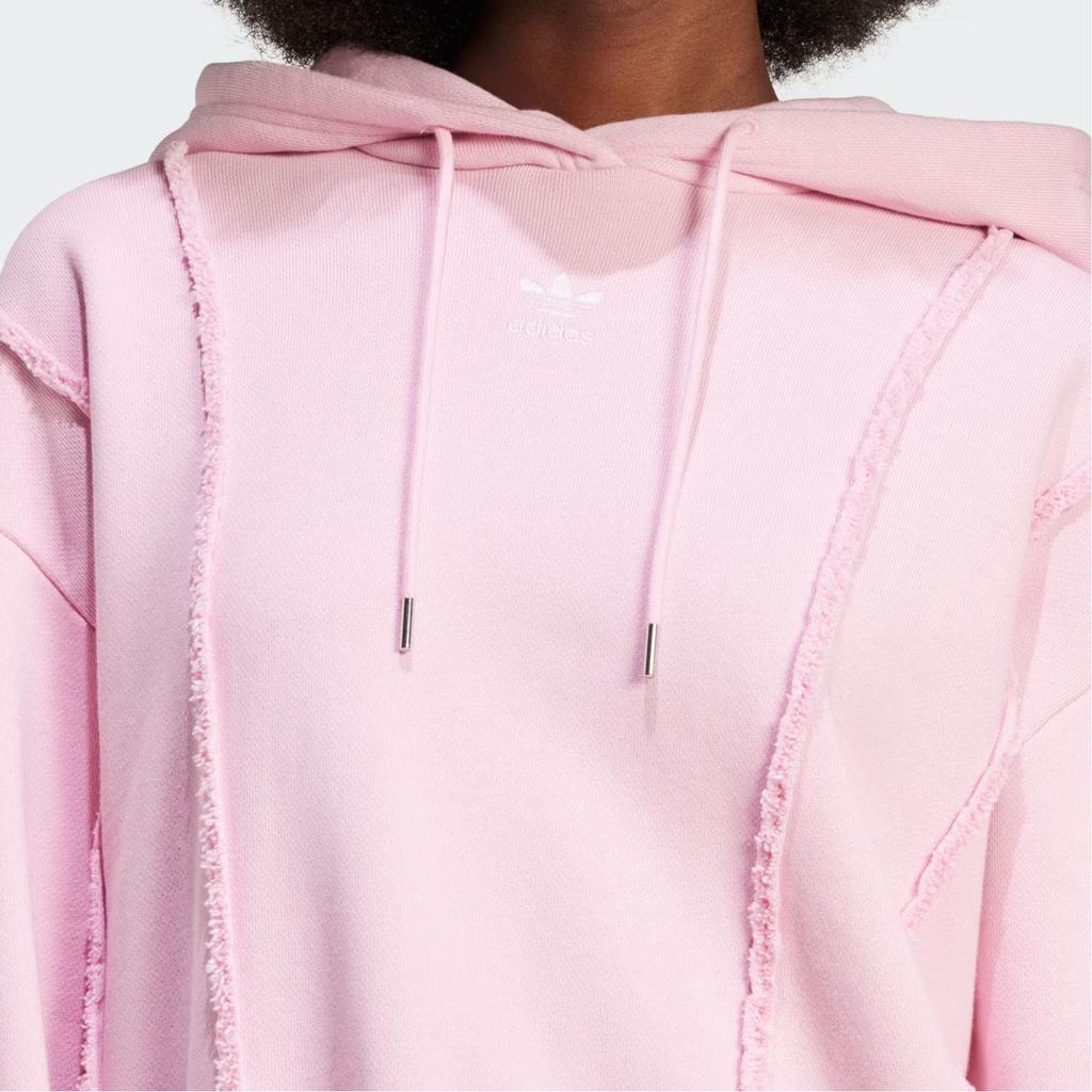Adidas Originals Distressed Hoodie Women Tops Pink IY9026