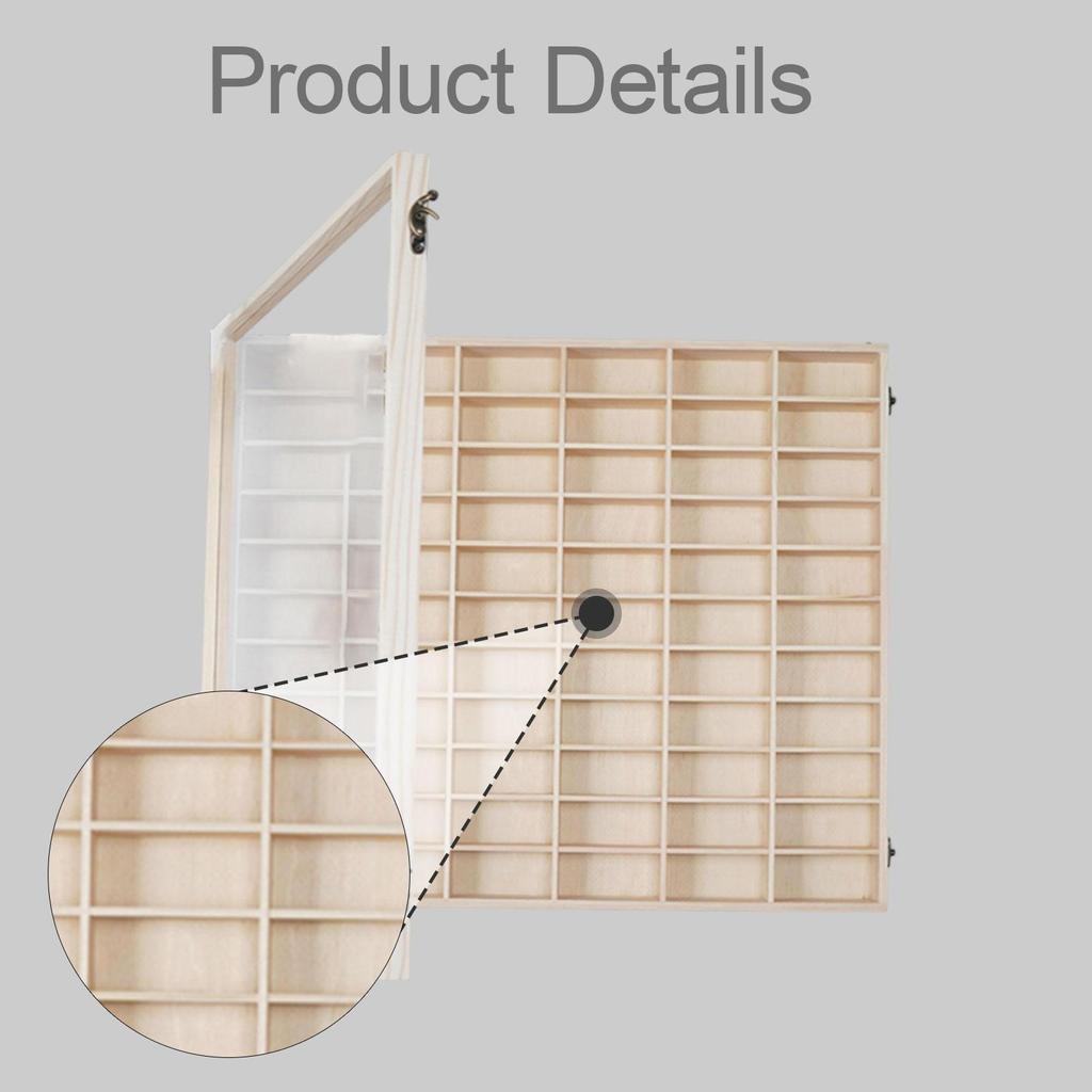 Car Model Display Case Shelf 72 Compartments Cabinet Sturdy Wooden Organizer for Personal