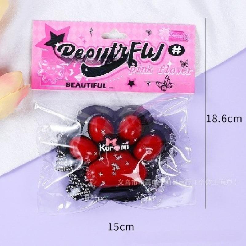 New Colorful Plush Cat Paw Shape Squeeze Toys Pink Tender Soft Muddy Texture Decompression Slow Rising Toys for Kids Adult