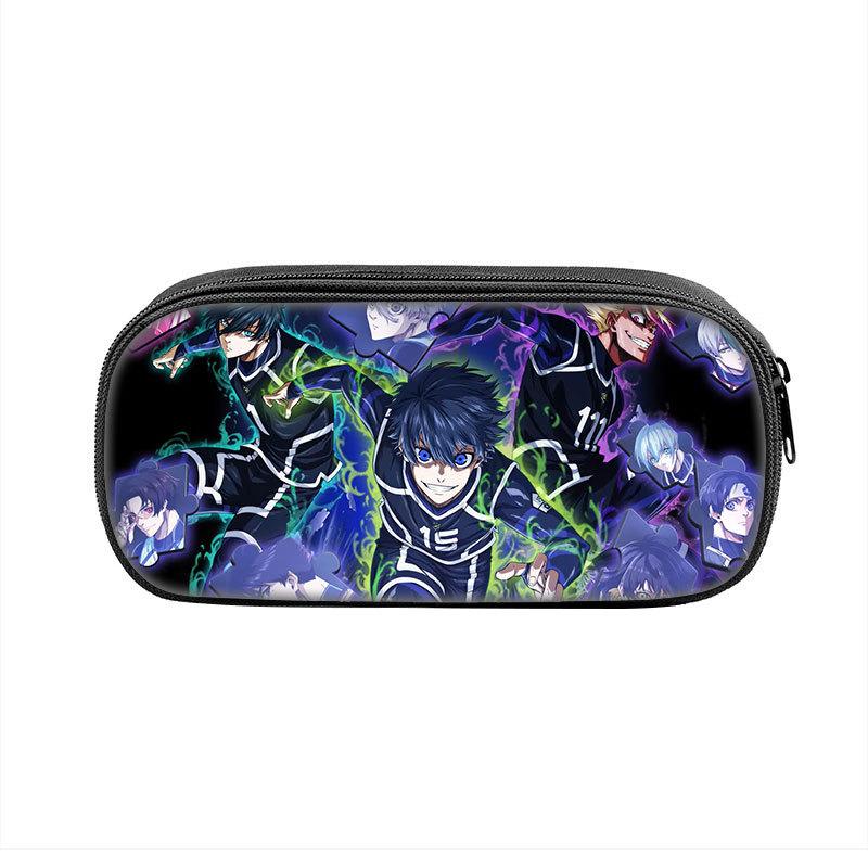 Bluelock Printed Pencil Case, Blue Prison Primary And Secondary School Children'S Pencil Stationery Storage Bag