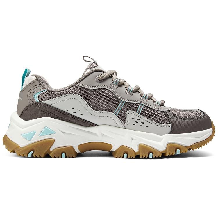 Skechers Ammortizzanti Resistenti all'Abrasione Traspiranti Rialzanti Scarpe Basse da Esterno Donna Grigio Marrone 180128-CHTN