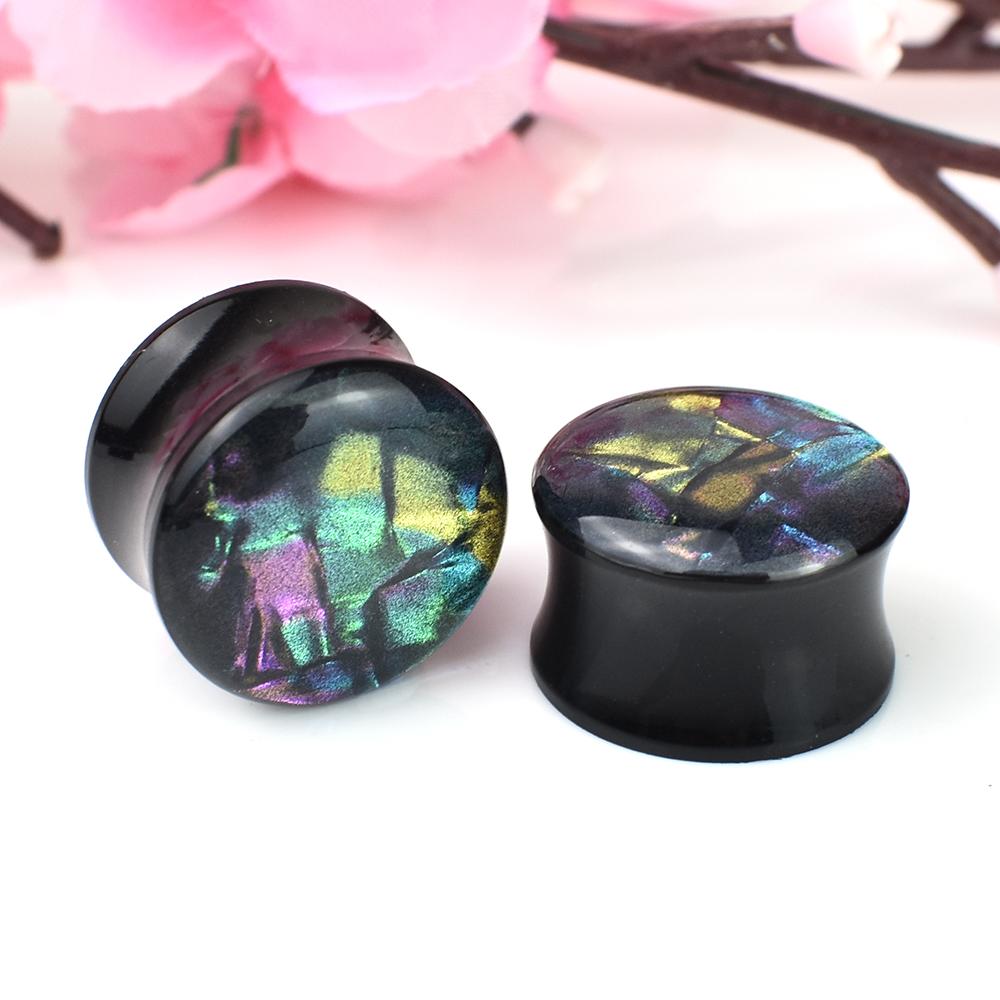 2pcs 6-50mm Camouflage Color Ear Gauges Tunnels Ear Plugs Stretcher Expander Body Piercing Jewelry for Women Men