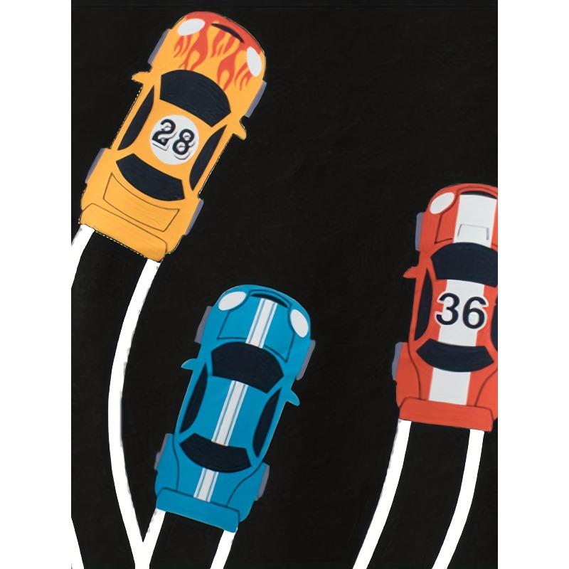 European Sizes Youth Black Short Sleeve Racing Graphic T-Shirt - Casual Crew Neck, Breathable & Comfortable for Outdoor Play
