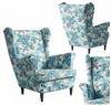 Ohrensessel Flowers Print mit gemustertem Veloursbezug im skandinavischen Stil – Family Meble