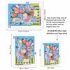 DIY 5D Diamond Art Kit Cute Cat and Flower Vase Pattern Full Drill Canvas Creative Craft for Modern Living Room Decor
