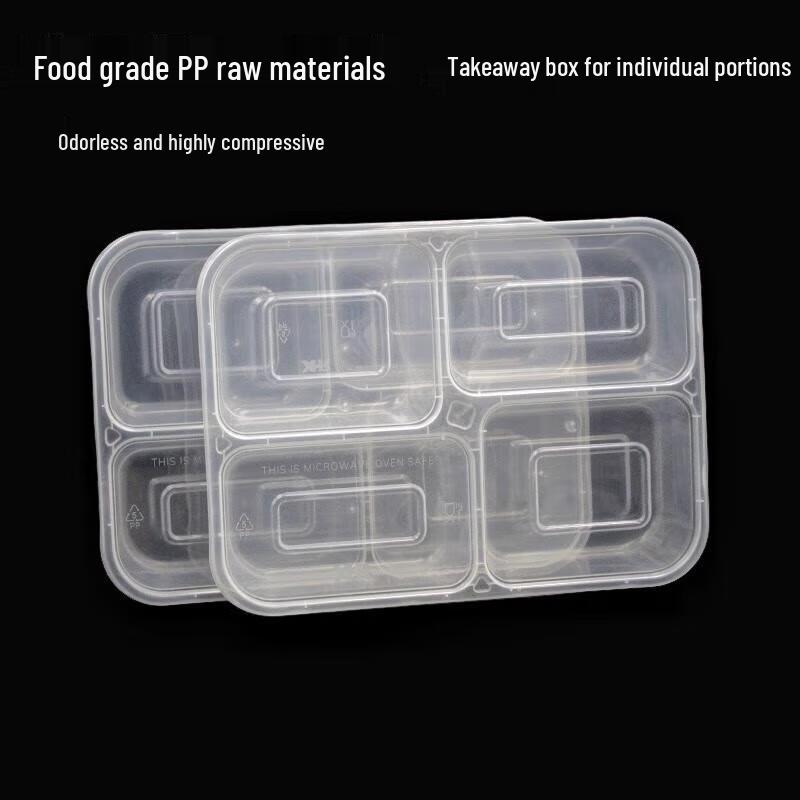 Disposable 5-Compartment Plastic Takeout Food Containers
