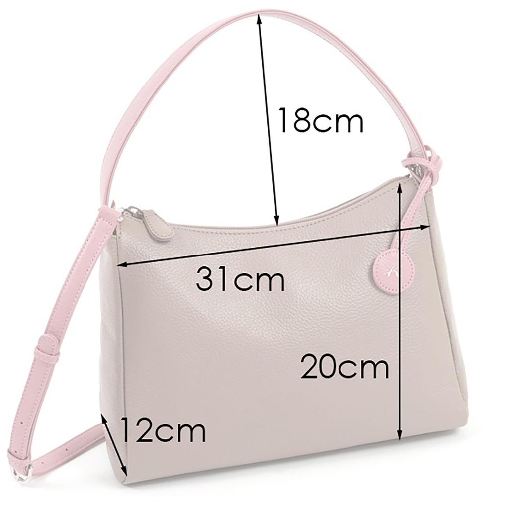 Kitamura Y-1377 2-way semi-shoulder bag with shoulder strap, pinkwine, 72711