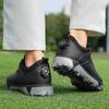 Men's Golf Shoes, Outdoor Professional Anti Slip Golf Training Sports Shoes, Men's Plus Size Quick Lace Up Casual Walking Shoes