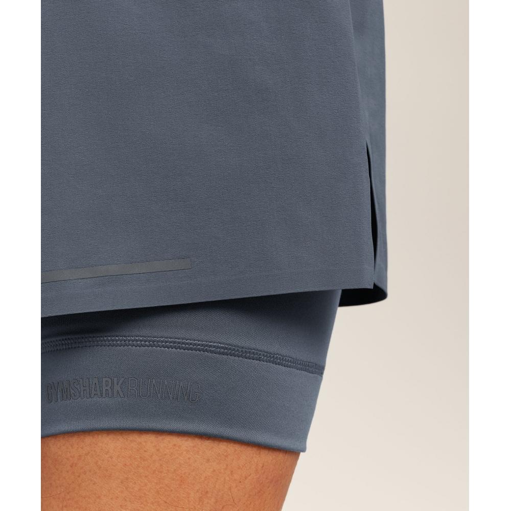 Gymshark RunnIng Elite 2 In 1 5  Shorts Titanium Blue A1c9z Ucmq
