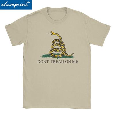 Męskie Damskie Koszulki Nie Depcz Po Mnie Amerykańska Wolność Albo Śmierć Wypoczynek Czysta Bawełna T-Shirty Koszulki z Flagą Gadsden Okrągły Dekolt Ubrania
