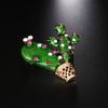 Delicate Stylish Cactus Design Oil Drop Alloy Brooch Wear Decoration Plant Pin