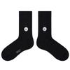SNOOZY Bichon Frise Puppy Face Embroidered Socks (Black)