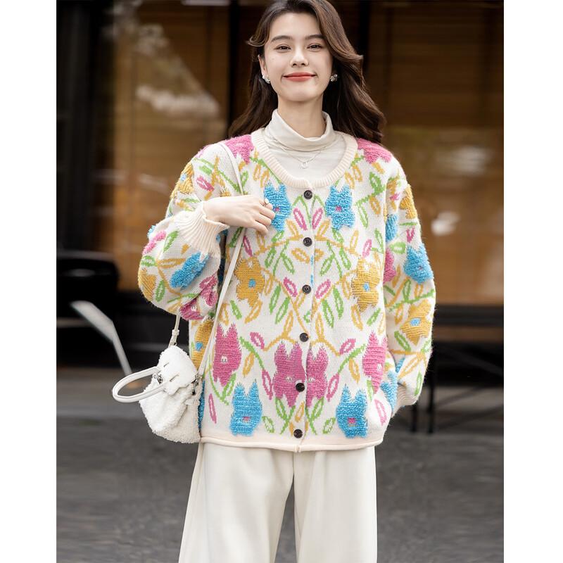 Mokana Women's Floral Long Sleeve Cardigan