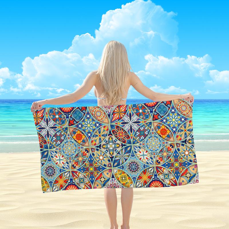 Oversized Floral Beach Towel XL Cute Flower Pool Blanket Large Bath Towels for Summer Vacation Travel Essentials Aesthetic Top