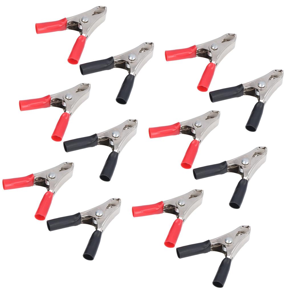 50 Sets Crocodile Clip Insulated Battery Cable Clamp 10A Tool Kit for Testing Equipment
