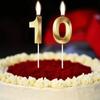 1pc-Birthday Candle Golden Number 0-9 Smoke Free Birthday Cake Insert Party Candle Decoration Anniversary Cake