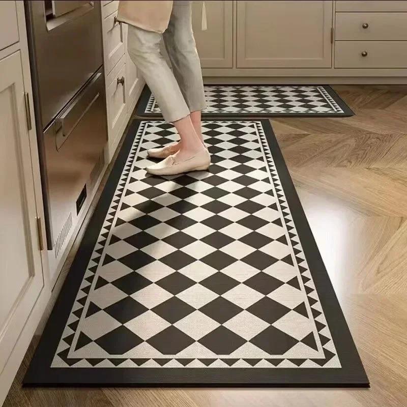 Long Rug for Kitchen Carpet Waterproof Pvc Floor Mat Leather Oil-proof Non-slip Area Rugs Home Decor Foot Mats Alfombra Cocina