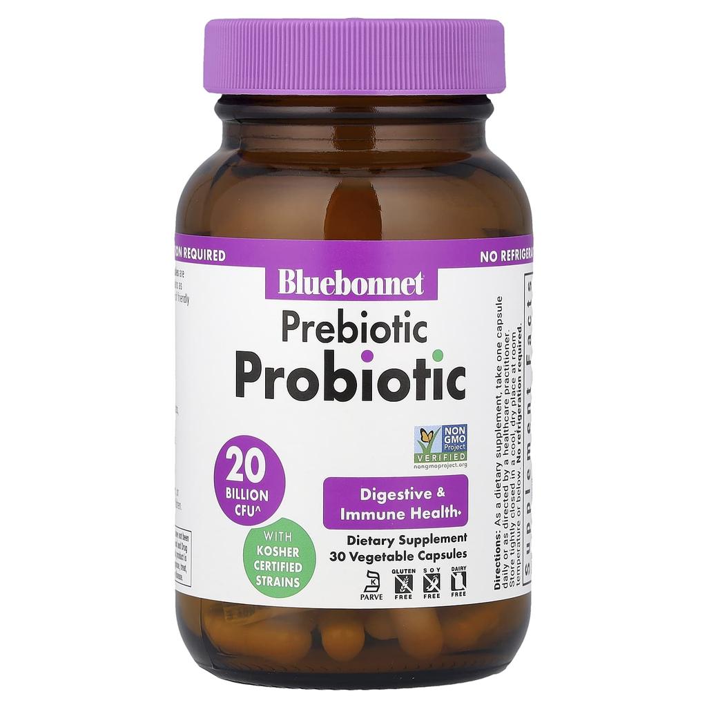 Bluebonnet Nutrition Prebiotic Probiotic, 30 Veggie Capsules
